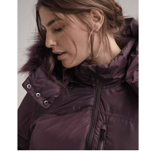 Jacket with Faux Fur Hood Trim - RACHEL Rachel Roy