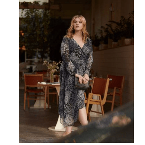 Empire Waist Handkerchief Dress - Michel Studio