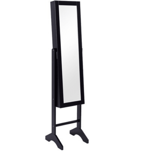 MILANIA Tall Standing Jewelry Cabinet (Black)