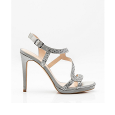 Jewel Embellished Satin Platform Sandal