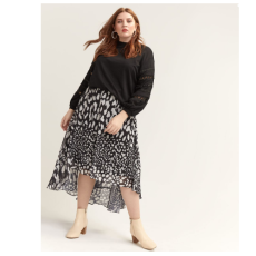 High-Low Animal Print Skirt - Lost Ink