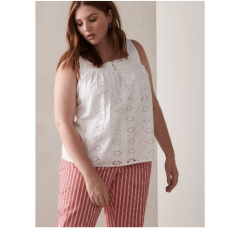 RACHEL Rachel Roy, Caterina - Eyelet Cotton Tank Top