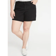 Mid-Rise Distressed Plus-Size Boyfriend Denim Shorts - 5-inch inseam