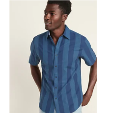 Slim-Fit Linen-Blend Dobby-Stripe Shirt for Men
