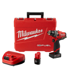 Milwaukee Tool M12 FUEL 12V Li-Ion 1/2-inch Brushless Cordless Hammer Drill Kit
