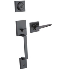 Weiser Amador/Tristan Entry Deadbolt Lock & Handleset in Black