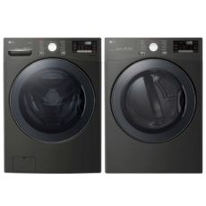 LG 5.2 Cu. Ft. TurboWash Front Load Washer & 7.4 Cu. Ft. Electric Dryer - Black Steel