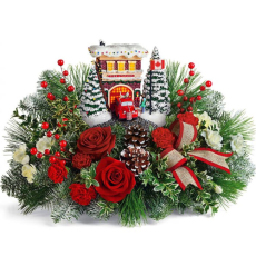 Thomas Kinkade's Festive Fire Station