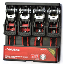 HUSKY 1-inch x 12 ft. Ratchet Tie-Down (4-Pack)