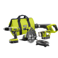 RYOBI 18V ONE+ Lithium-Ion Cordless Combo Kit