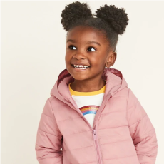 Packable Quilted Nylon Puffer Jacket for Toddler Girls