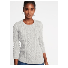 Cable-Knit Crew-Neck Sweater for Women