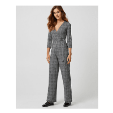 Jacquard Print Knit Wide Leg Jumpsuit