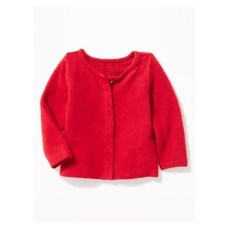 Plush-Knit Snap-Front Cardigan for Baby