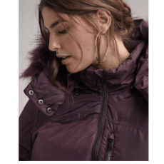Jacket with Faux Fur Hood Trim - RACHEL Rachel Roy