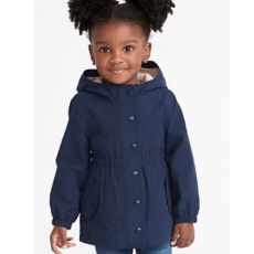 Water-Resistant Hooded Anorak for Toddler Girls