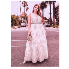 Glitter Embellished Tulle Gown