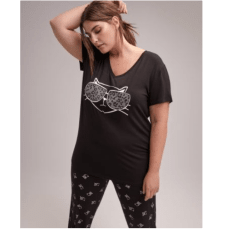 V-Neck Shirttail Pajama T-Shirt - Déesse Collection