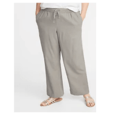 Plus-Size Wide-Leg Linen-Blend Pants