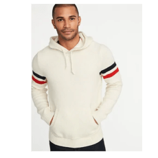 Built-In Flex Sleeve-Stripe Sweater Hoodie for Men