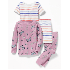 Butterfly-Print 4-Piece Sleep Set for Toddler & Baby