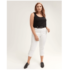 White Capri Jean with Exposed Zip - d/C JEANS