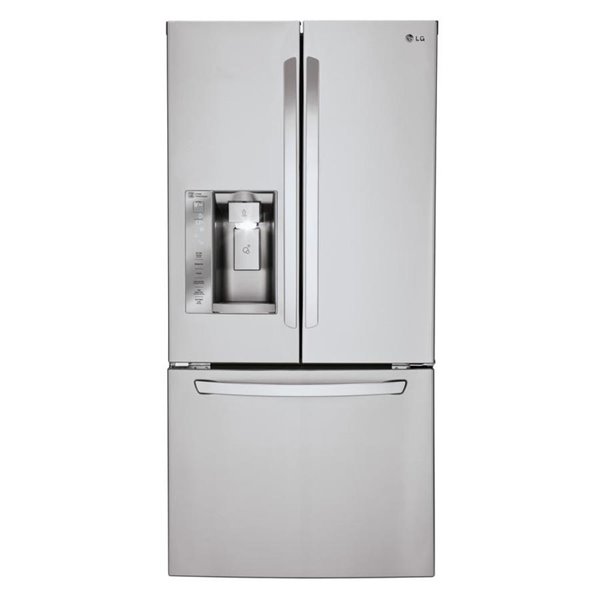 LG 24.2-cu ft 3-Door Standard-Depth French Door Refrigerators Single Ice Maker (Stainless Steel) ENERGY STAR