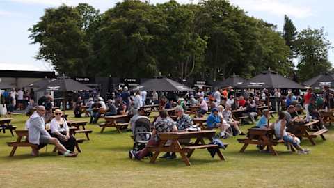 Fans taking time to sit and relax 