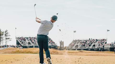 Xander Schauffele approaches the green