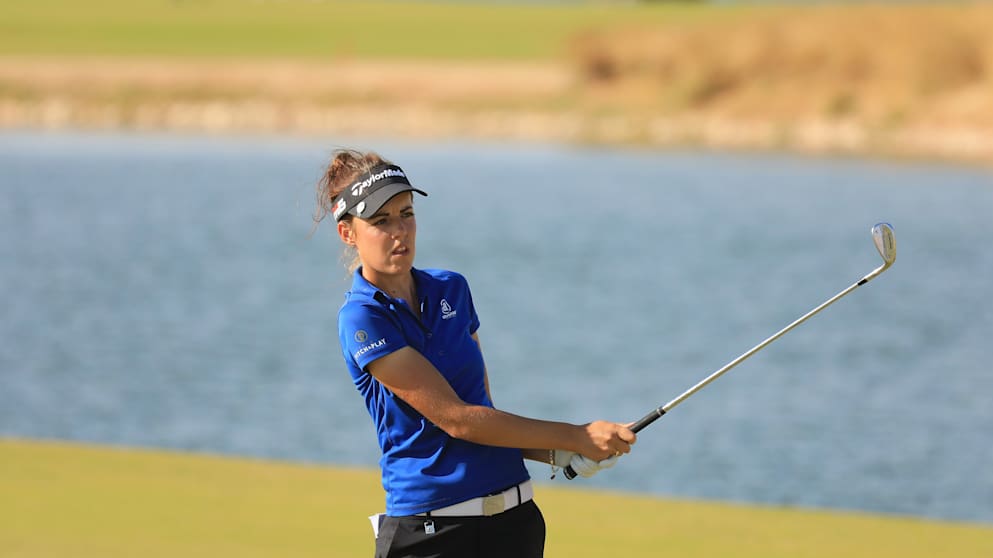 Meghan MacLaren during her second round 65 at the Jordan Mixed Open presented by Ayla