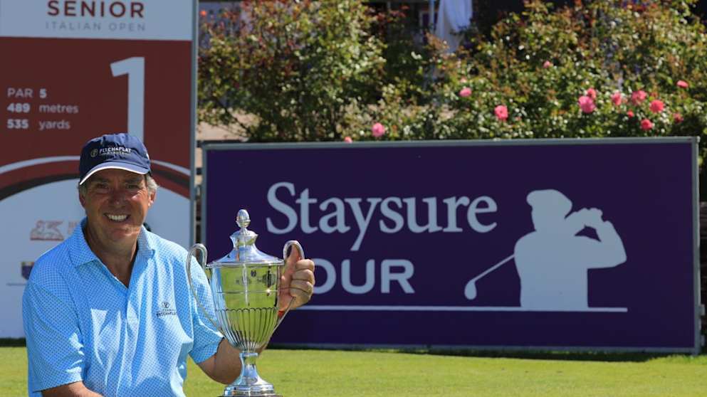 Barry Lane with the Senior Italian Open trophy