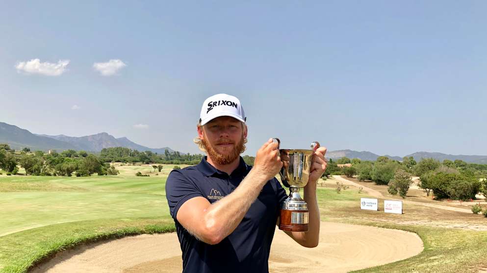 Sebastian Soderberg with the Italian Challenge trophy