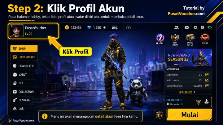 Step 2 : Klik Profil Akun