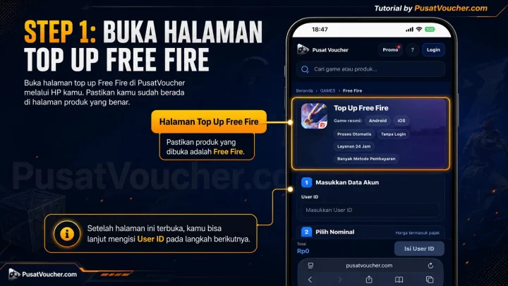 Step 1: Buka Halaman Top Up Free Fire