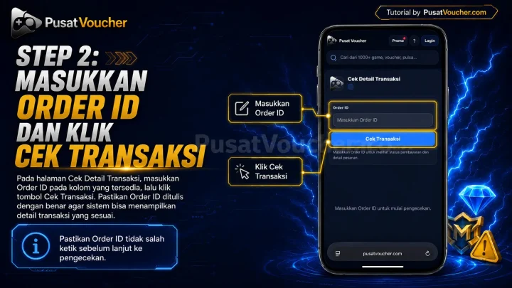 Step 2: Masukkan Order ID dan Cek Transaksi
