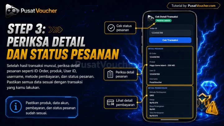Step 3: Periksa Detail dan Status Pesanan