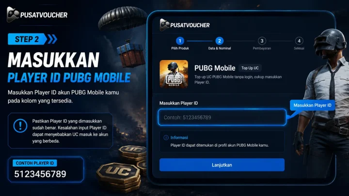 Step 2 — Masukkan Player ID PUBG Mobile