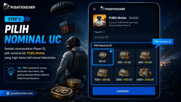 Step 3 — Pilih Nominal UC
