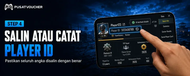 Step 4 — Salin atau Catat Player ID