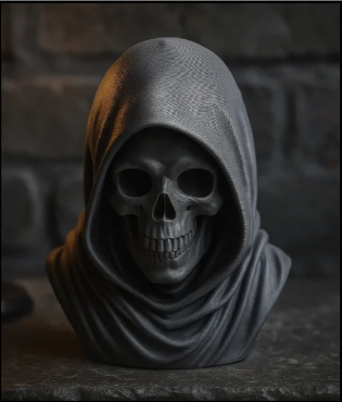 3D Printed Deathmask made from Matte Black PLA - Buy online in India