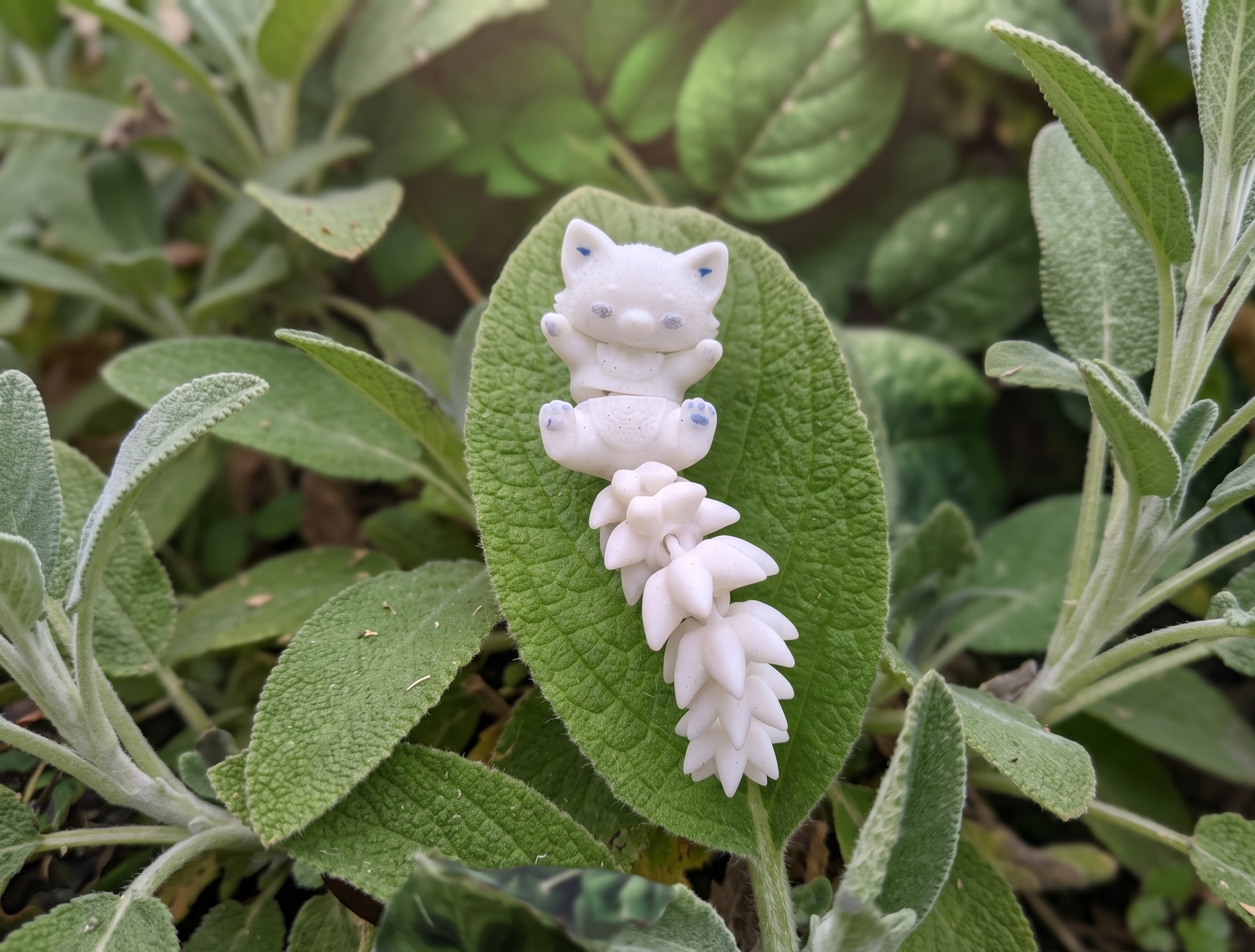 3D Printed Enchanted Crystal-Tail Flexi-Fox made from Pure White PLA - Buy online in India