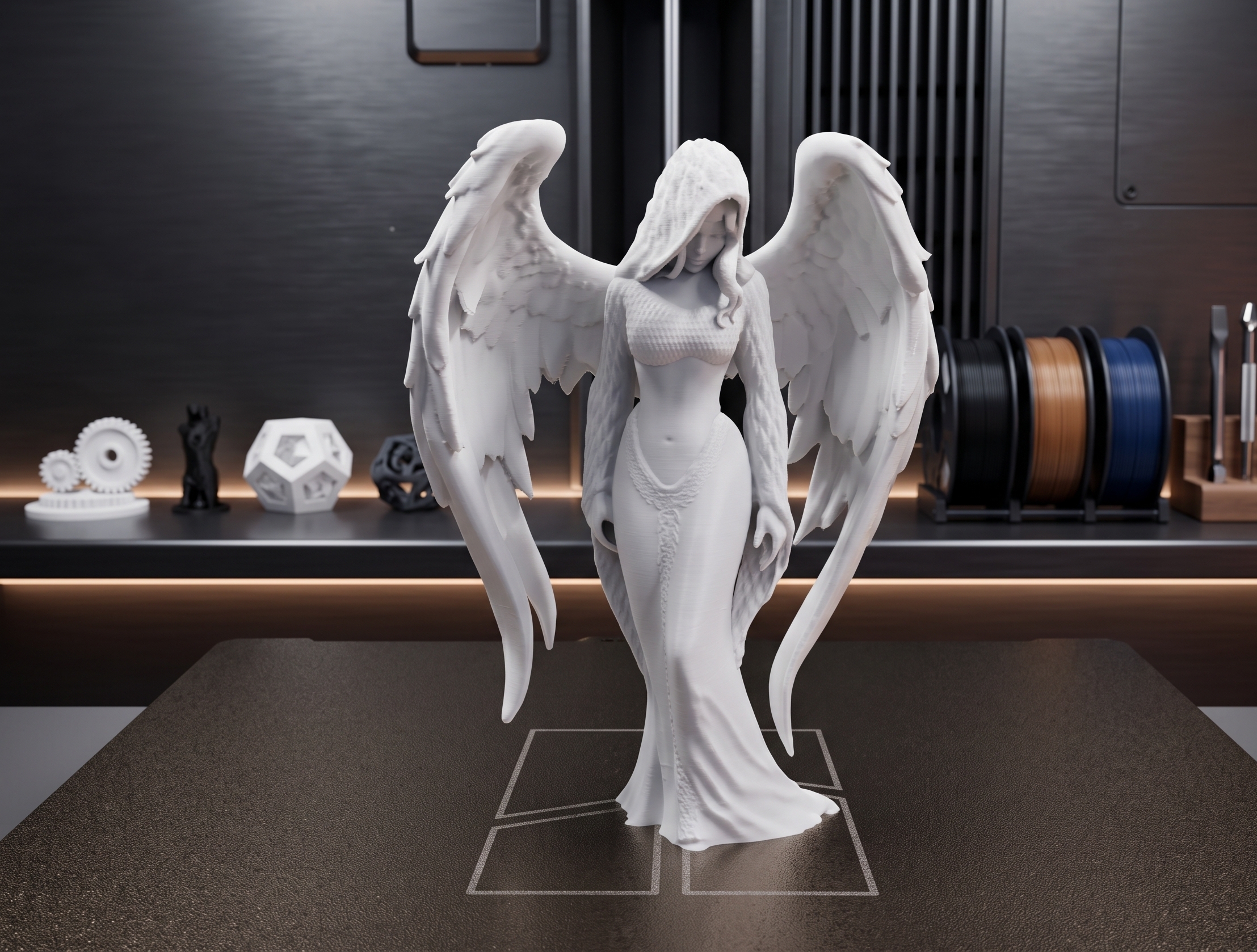 3D Printed Lumina - Pure White Angel made from Pure White PLA - Buy online in India