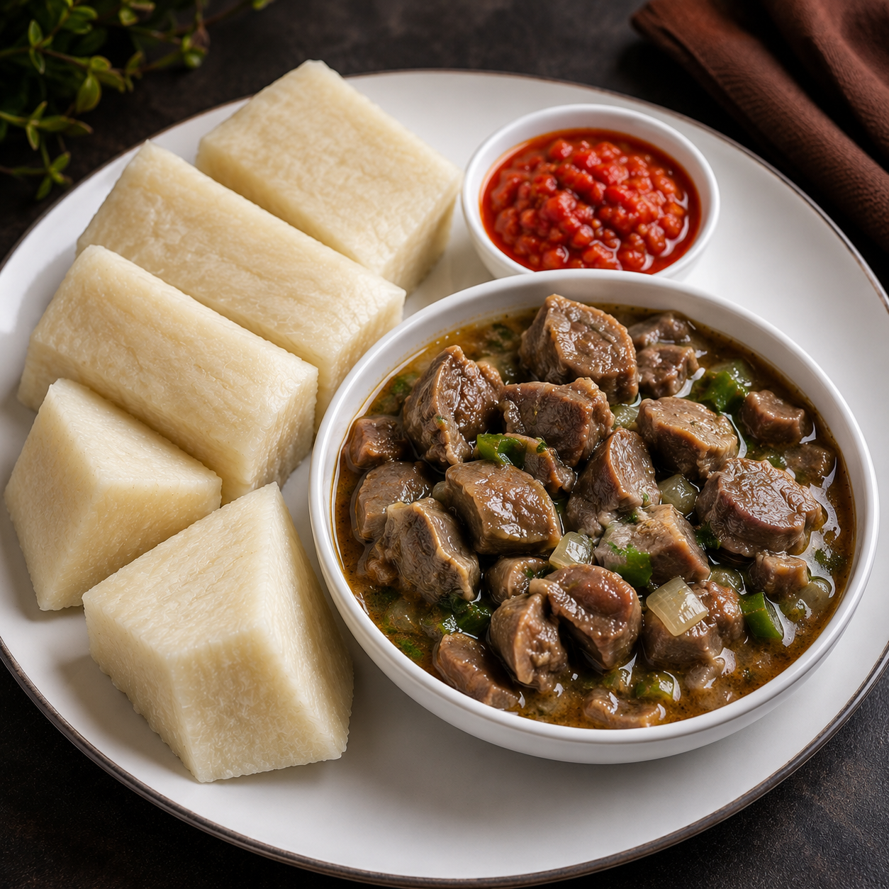 Yam & Gizzarad with Sauce