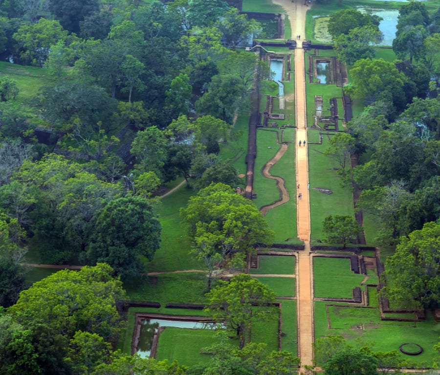 Landscape of Royal Gardens & Pools at Sigiriya