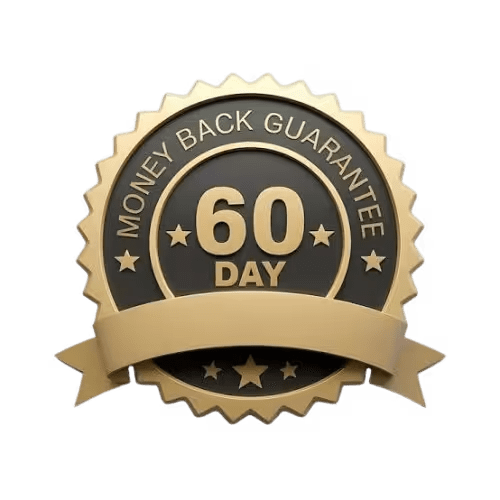 60-day money-back guarantee seal