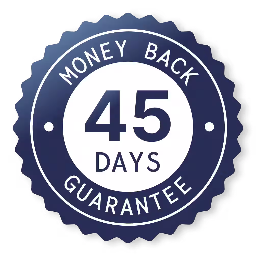 45-day money back guarantee badge