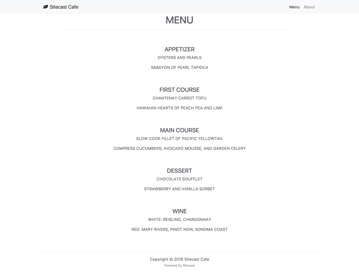 Restaurant Menu Demo