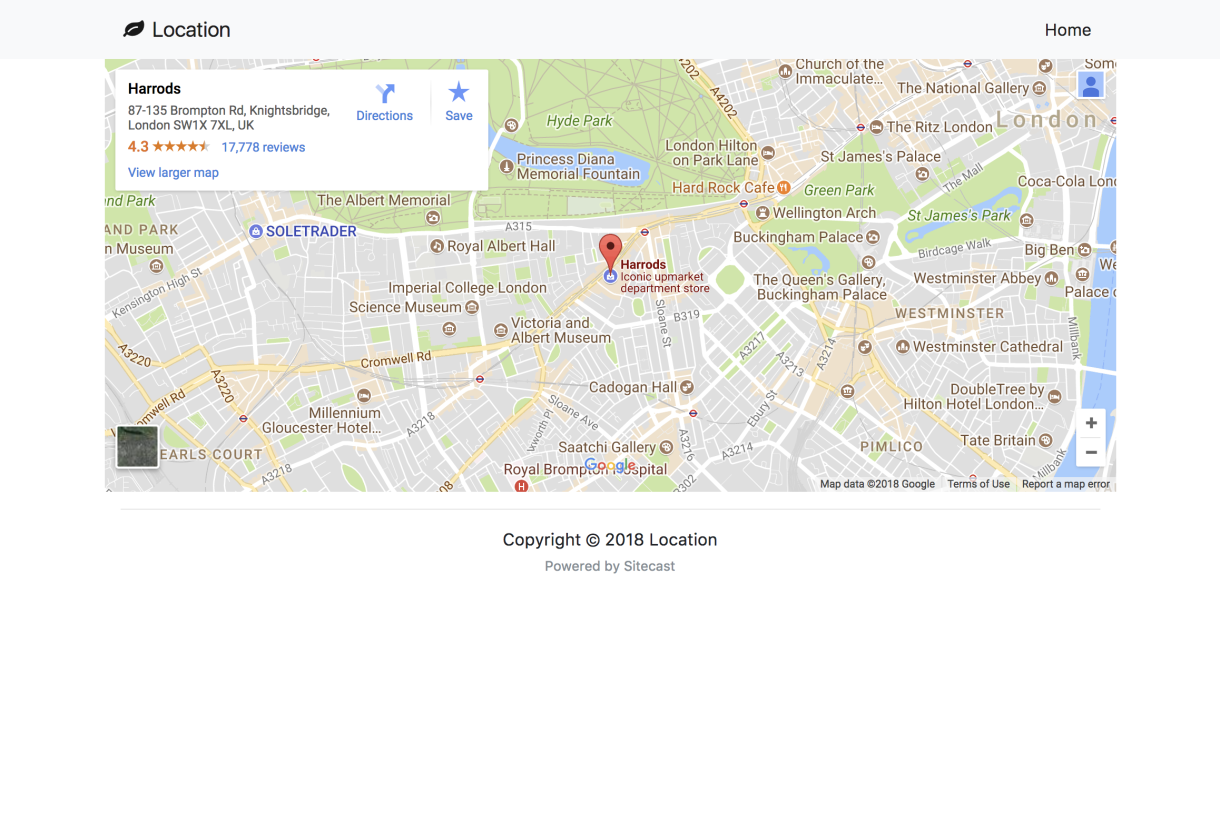 Sitecast And Google Map API