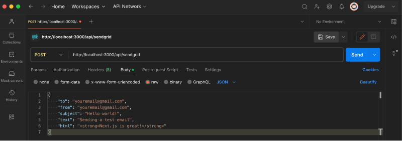 Postman SendGrid POST