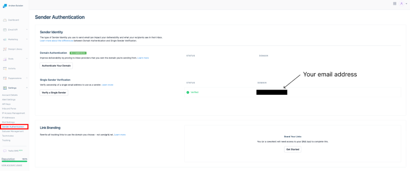 SendGrid Sender Authentication
